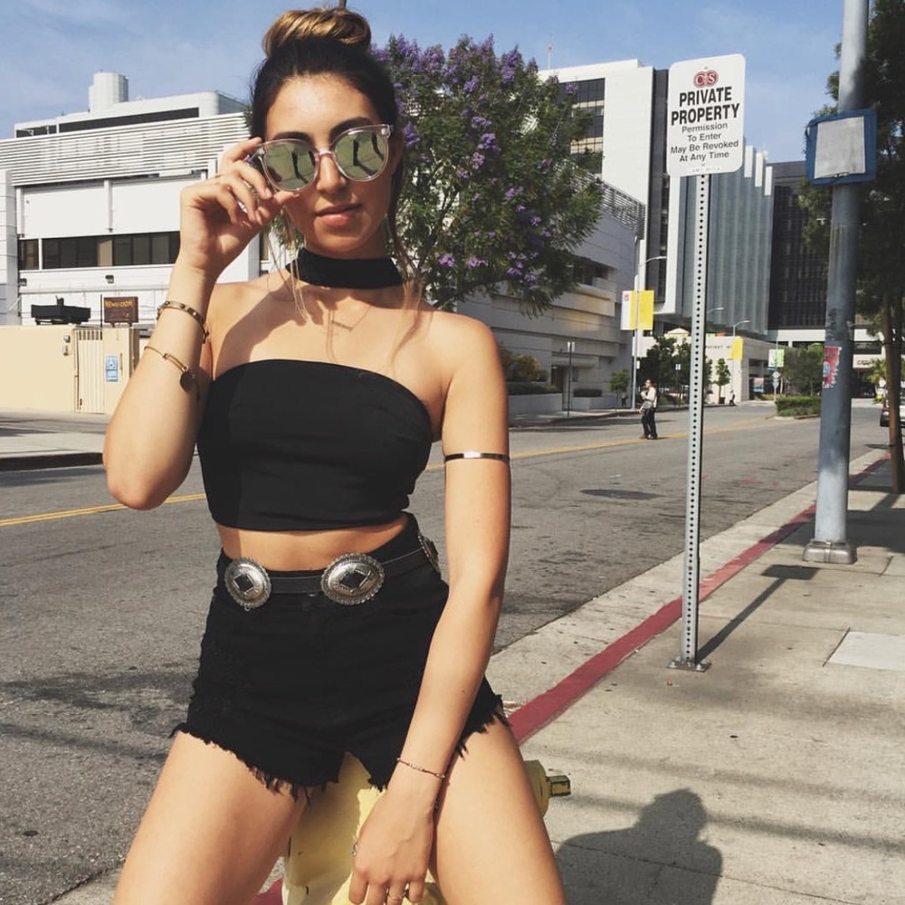 Black choker crop top by Rumor - NWT